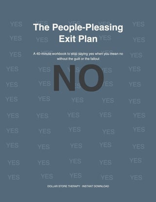 People-pleasing exit plan journal for setting boundaries - digital PDF workbook