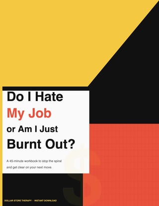 Job burnout assessment journal - career clarity workbook PDF download