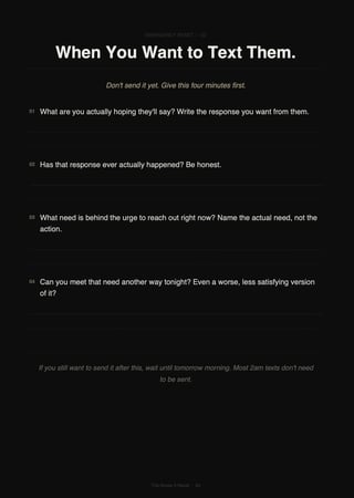 When You Want to Text Them self-help guide with reflective questions