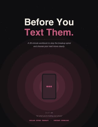 Digital journal for clarity before texting someone - emotional reset workbook PDF